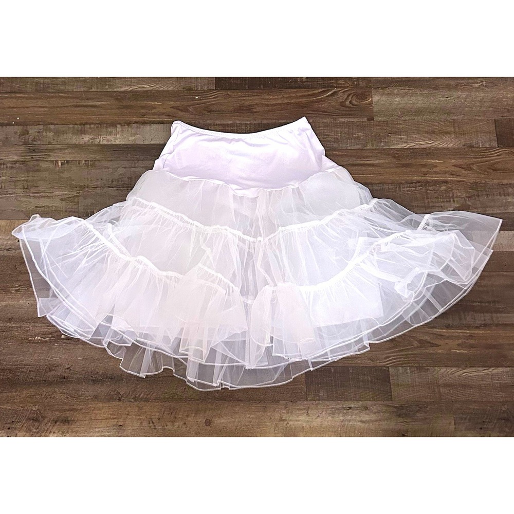 One Size White Layered Tulle Bridal Petticoat Underskirt Tulle Petticoat Skirt